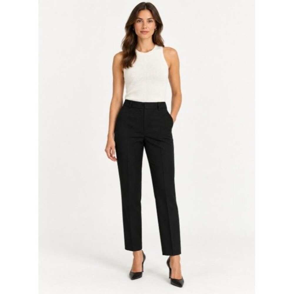 REISS Women’s Black Tailored Trousers Size 6 Straight Leg Dress Pants